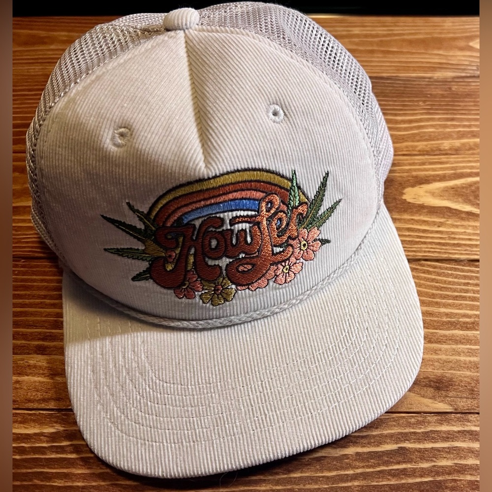 Howler Brothers Snapback Corduroy Hat Rainbow Men's Beige Structured Trucker